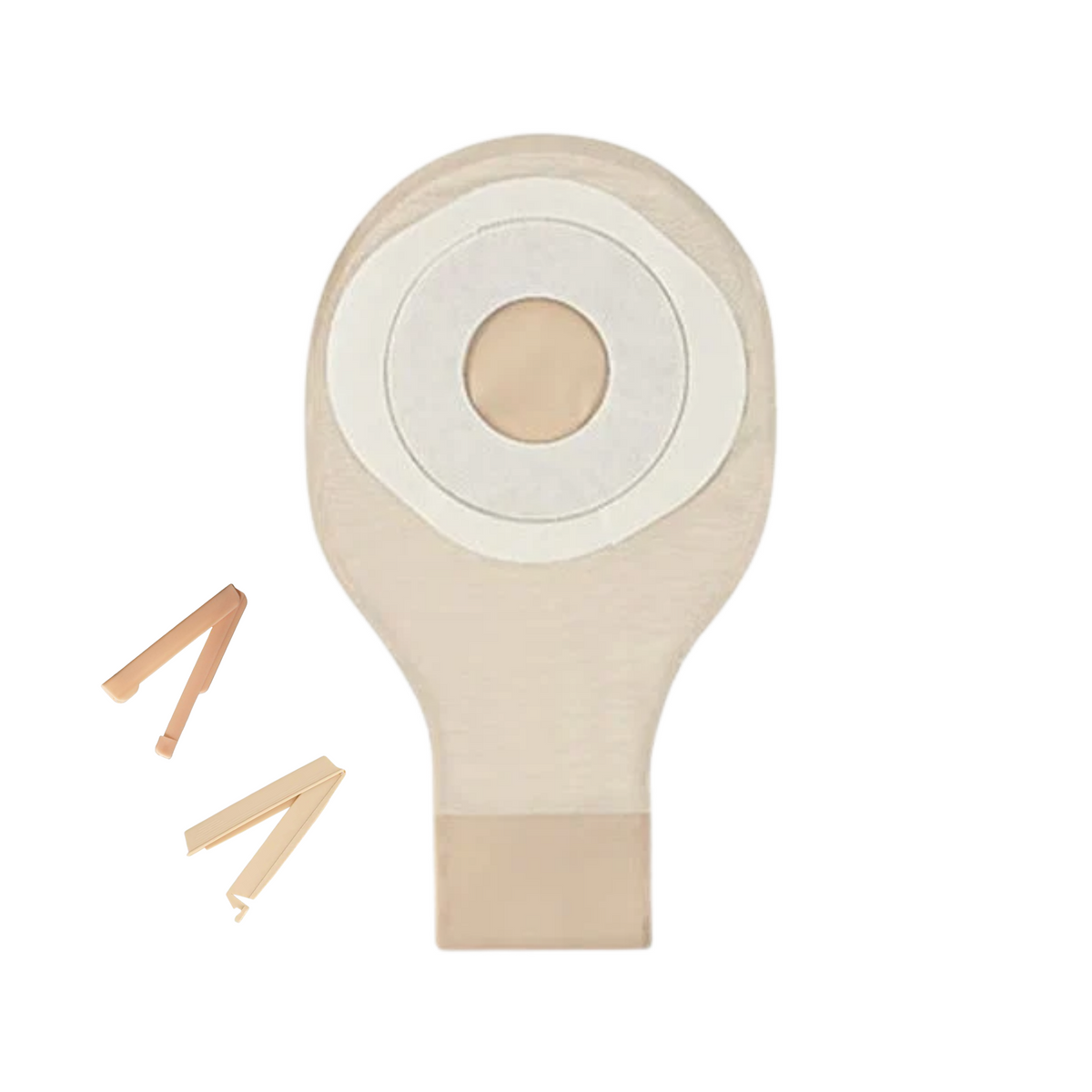 (1ct) Convatec 22759 ActiveLife 1-Piece Beige Drainable Pouch (Precut 1-1/4") Flat