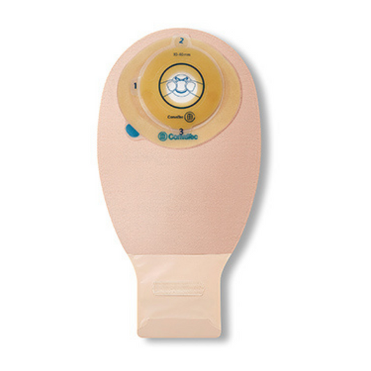 (1ct) Convatec 413522 Esteem 1-Piece Beige Drainable Pouch (Moldable) Flat