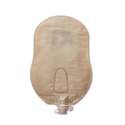 Hollister 8413 CeraPlus Bolsa de urostomía beige de 1 pieza: convexa suave (precortada ⅞ ")