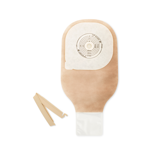 (1ct) Hollister 88501 SoftFlex 1-Piece Clear Drainable Pouch w/o Filter (Cut-to-fit) Flat