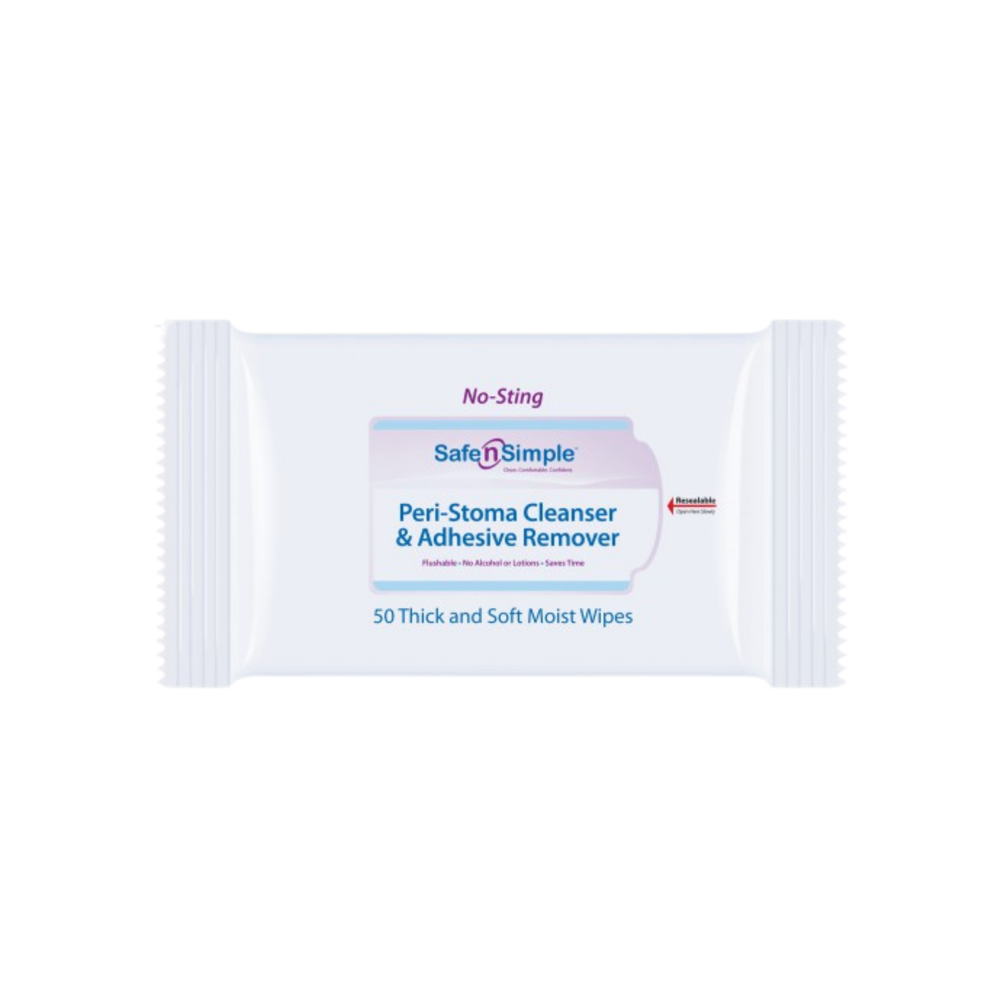 Toallitas removedoras de adhesivos para periestoma Safe n Simple (50 u.)