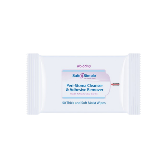 Toallitas removedoras de adhesivos para periestoma Safe n Simple (50 u.)